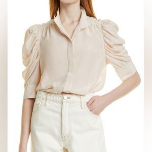 Worn once! Frame silk Gillian blouse XS